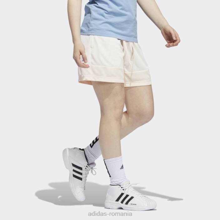 Adidas pantaloni scurți candace parker albi femei nuanță alb/ecru 2JBN23602
