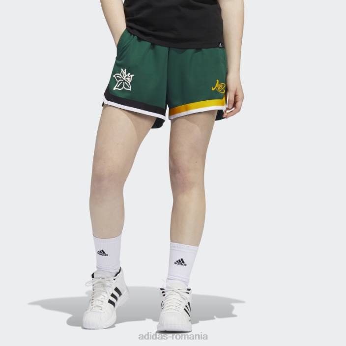 Adidas pantaloni scurți candace parker verde închis femei verde inchis 2JBN23674