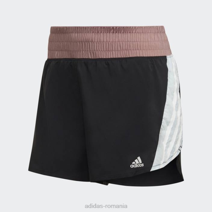 Adidas pantaloni scurți de alergare hyperglam negri femei negru/albastru 2JBN23545