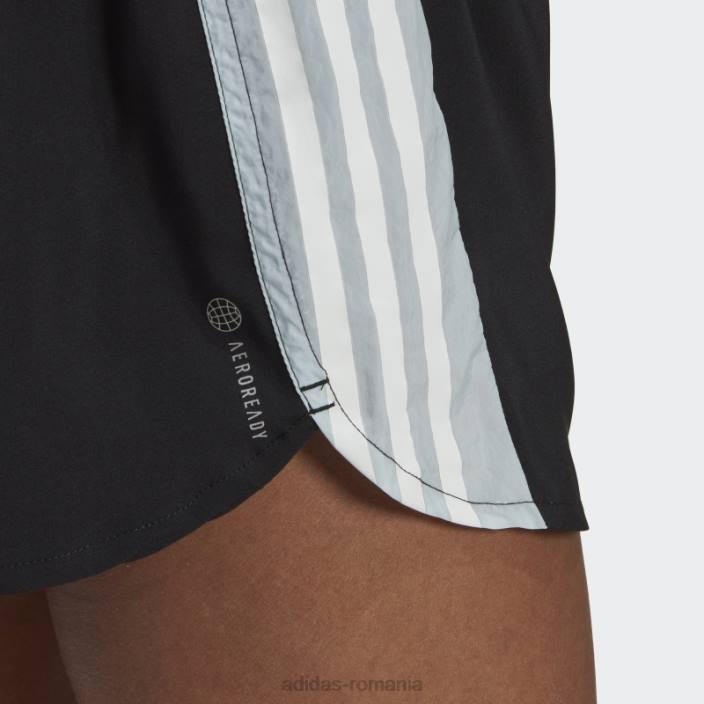 Adidas pantaloni scurți de alergare hyperglam negri femei negru/albastru 2JBN23545