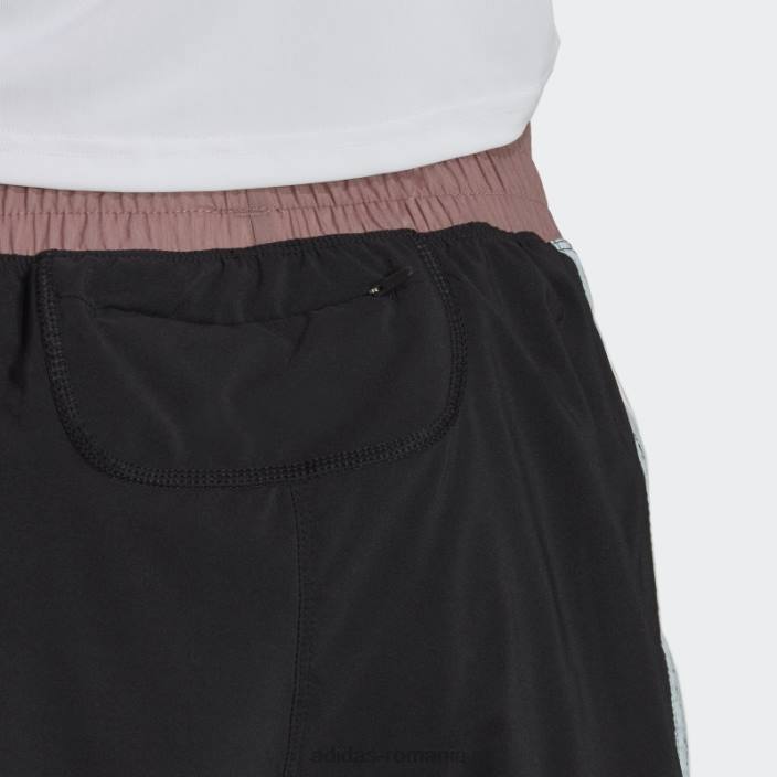 Adidas pantaloni scurți de alergare hyperglam negri femei negru/albastru 2JBN23545