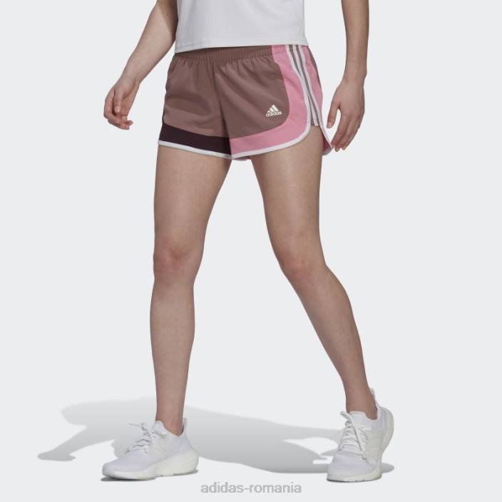 Adidas pantaloni scurți de alergare maraton 20 colorblock violet femei Violet 2JBN23695