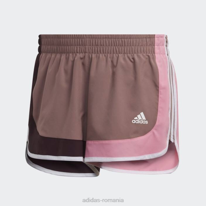 Adidas pantaloni scurți de alergare maraton 20 colorblock violet femei Violet 2JBN23695