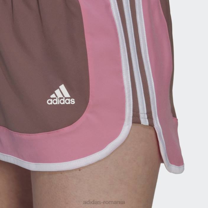Adidas pantaloni scurți de alergare maraton 20 colorblock violet femei Violet 2JBN23695