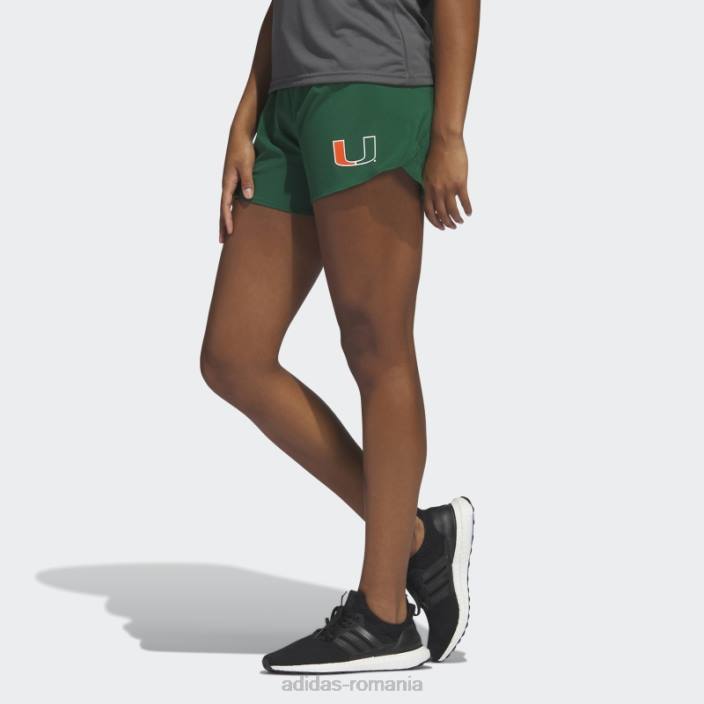 Adidas pantaloni scurți de antrenament ncaa-mia sideline 21 adidas femei ncaa-mia/verde închis/portocaliu 2JBN23625