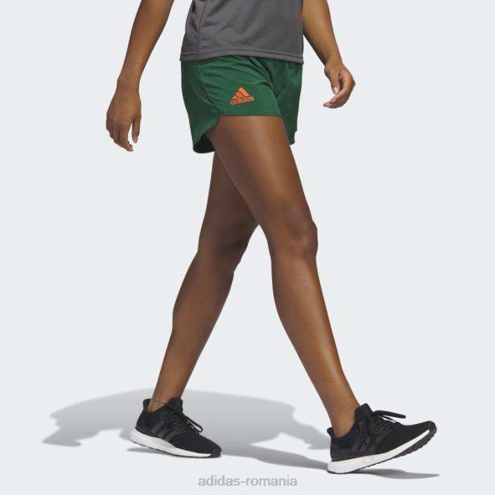 Adidas pantaloni scurți de antrenament ncaa-mia sideline 21 adidas femei ncaa-mia/verde închis/portocaliu 2JBN23625