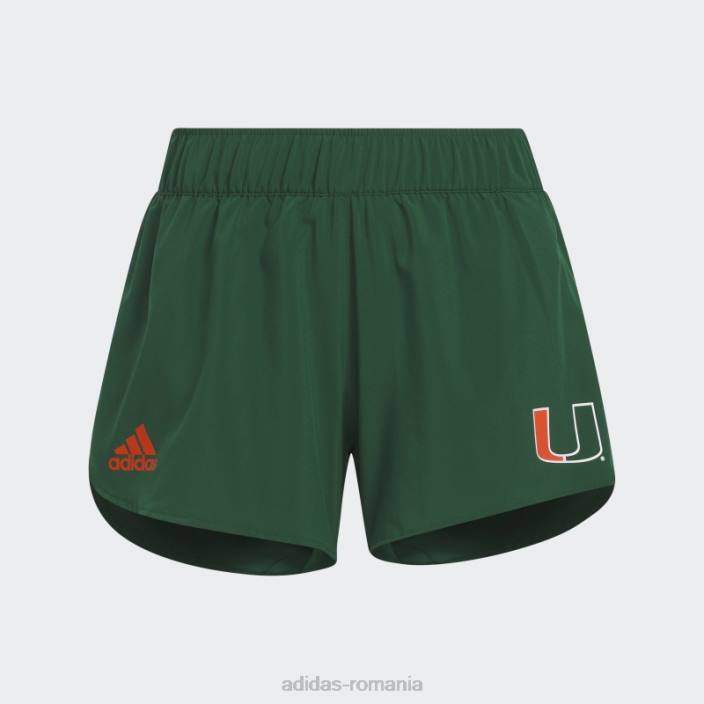 Adidas pantaloni scurți de antrenament ncaa-mia sideline 21 adidas femei ncaa-mia/verde închis/portocaliu 2JBN23625