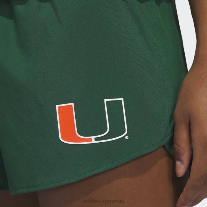 Adidas pantaloni scurți de antrenament ncaa-mia sideline 21 adidas femei ncaa-mia/verde închis/portocaliu 2JBN23625