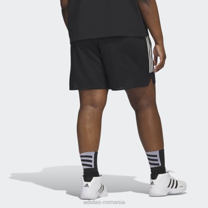 Adidas pantaloni scurți de baschet negri select cu 3 dungi (plus mărime) adidas femei alb negru 2JBN23289
