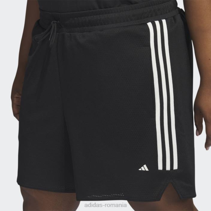 Adidas pantaloni scurți de baschet negri select cu 3 dungi (plus mărime) adidas femei alb negru 2JBN23289