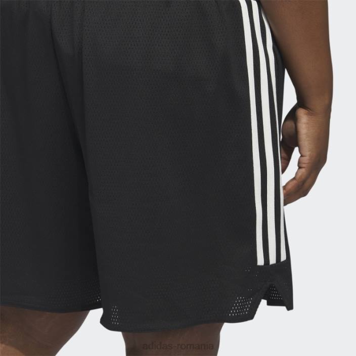 Adidas pantaloni scurți de baschet negri select cu 3 dungi (plus mărime) adidas femei alb negru 2JBN23289