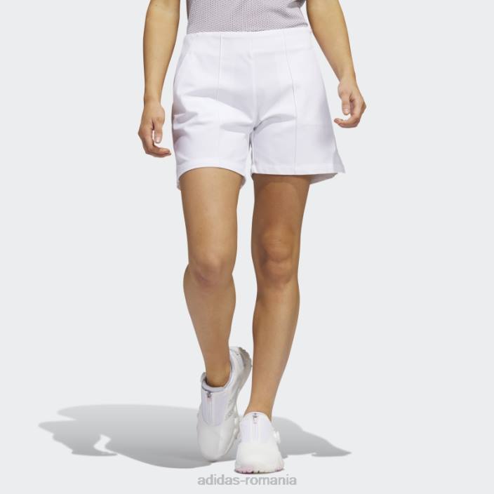 Adidas pantaloni scurți de golf cu tragere de 5 inci, albi, adidas femei alb 2JBN23649