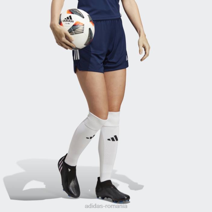 Adidas pantaloni scurți de liga tiro 23 bleumarin femei bleumarin/alb 2JBN23659