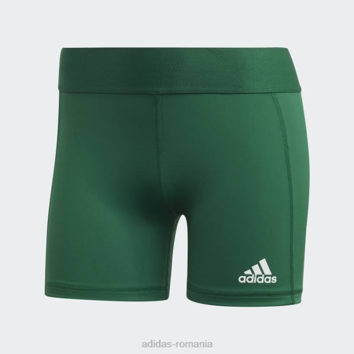 Adidas pantaloni scurți de volei techfit verde închis femei verde închis/alb 2JBN23684