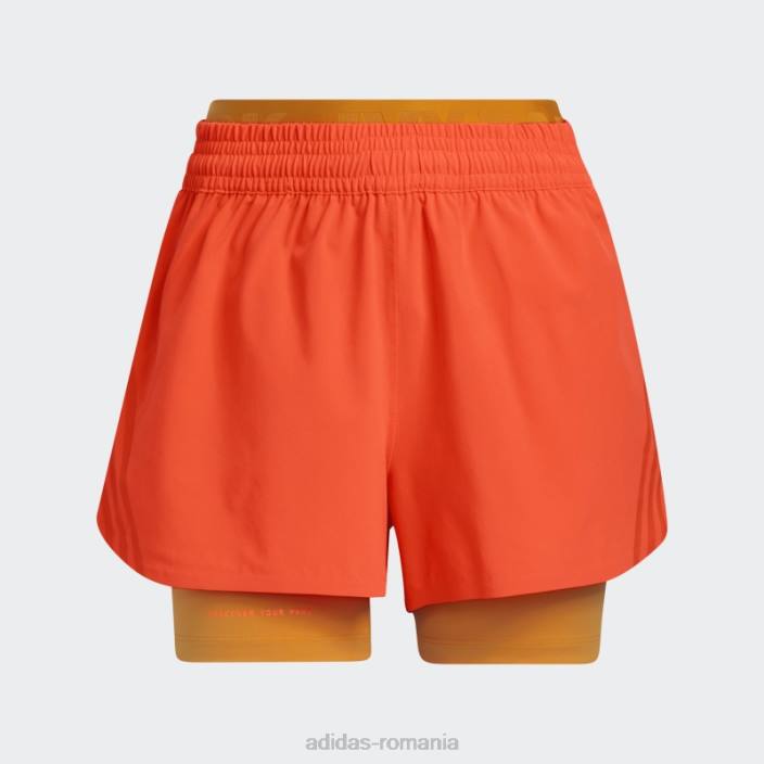 Adidas pantaloni scurți doi în unu portocaliu femei portocale 2JBN23570