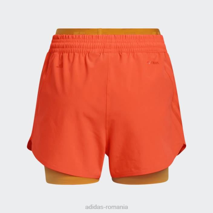 Adidas pantaloni scurți doi în unu portocaliu femei portocale 2JBN23570