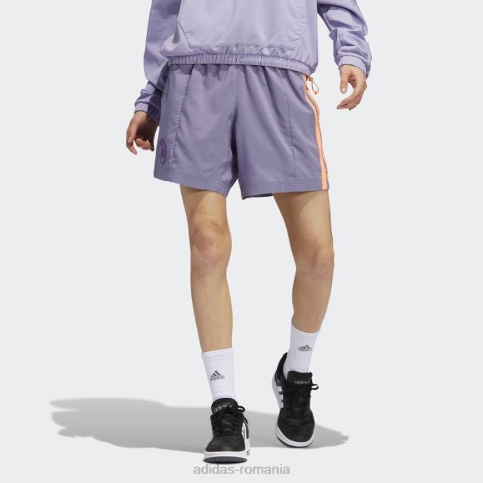 Adidas pantaloni scurți hoop york city, violet tehnologie femei tech violet 2JBN23599