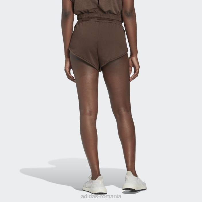 Adidas pantaloni scurți hyperglam mini maro femei maro/alb 2JBN23665