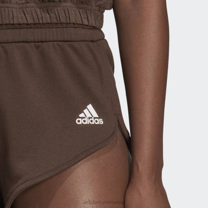 Adidas pantaloni scurți hyperglam mini maro femei maro/alb 2JBN23665