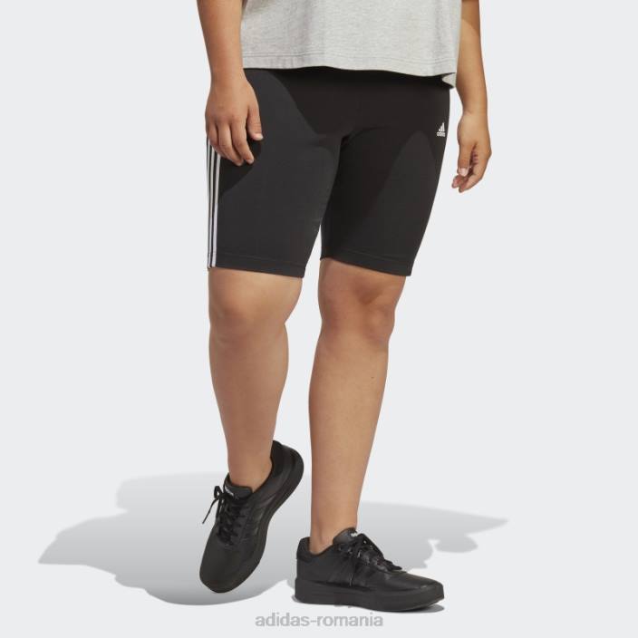 Adidas pantaloni scurți pentru biciclete cu 3 dungi (plus mărime) alb femei alb negru 2JBN23284