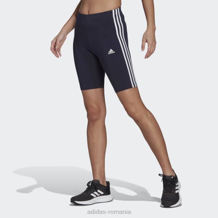 Adidas pantaloni scurți pentru biciclete ink essentials cu 3 dungi femei cerneală/alb 2JBN23536