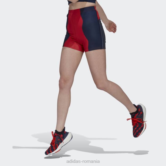 Adidas pantaloni scurți roșii luxurianți pentru biciclete marimekko run icons femei roșu luxuriant 2JBN23597