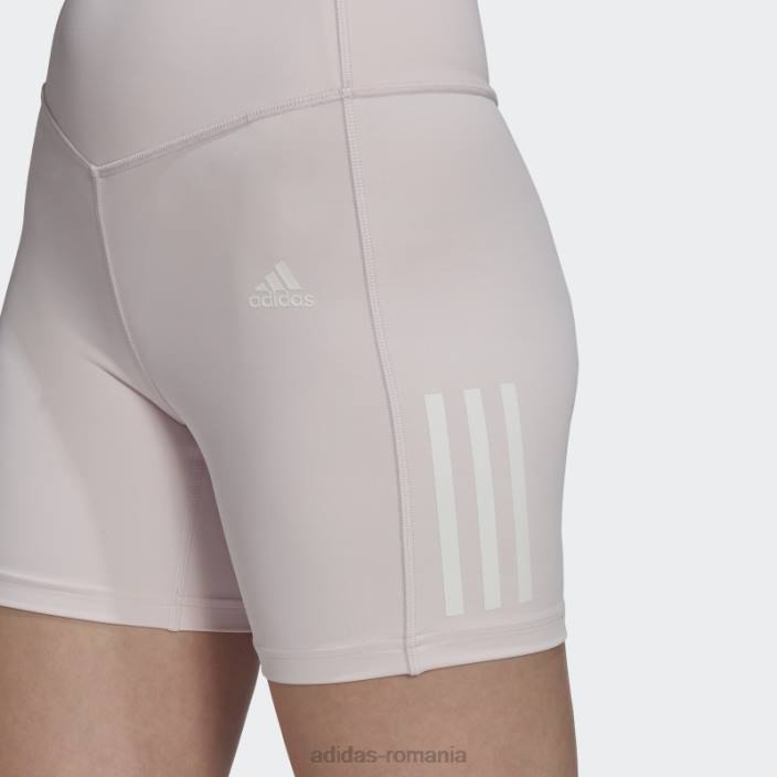 Adidas pantaloni scurți strâmți cu talie înaltă, roz hyperglam aeroready femei roz 2JBN23698