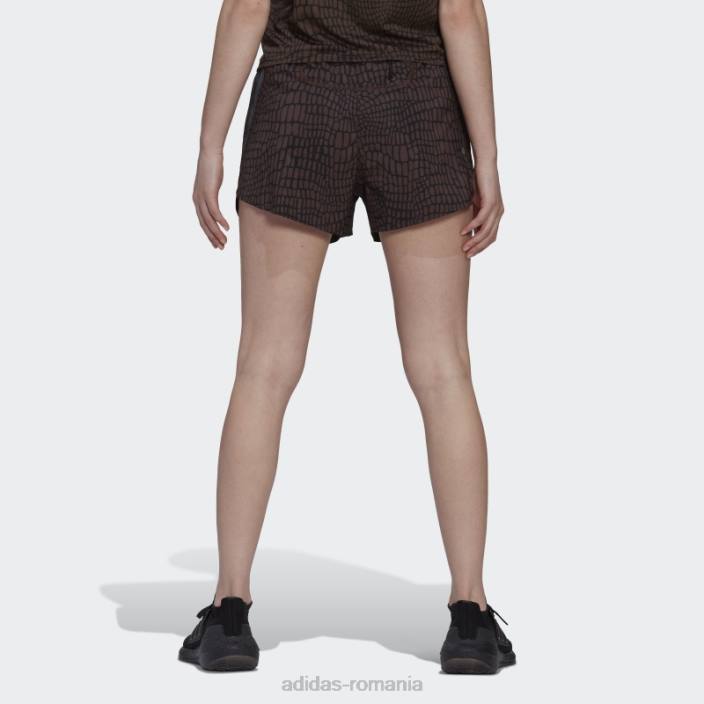 Adidas run icons pantaloni scurți de alergare cu imprimeu crocodil cu 3 dungi negru femei negru 2JBN23641