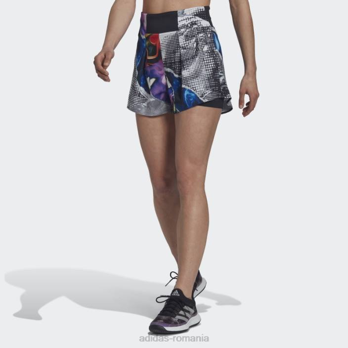 Adidas tenis negru u.s. seria pantaloni scurți imprimați ergo femei negru 2JBN23614