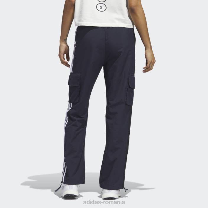 Adidas Pantaloni cargo cu 3 dungi cu cerneală pete de chenilie femei cerneală 2JBN23822