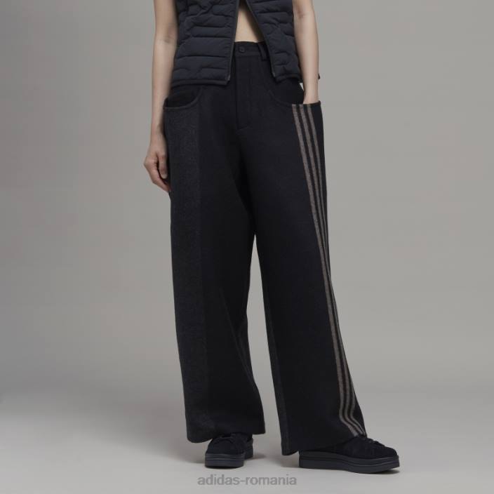 Adidas pantaloni adidas cu 3 dungi cu picioare largi femei2JBN10272