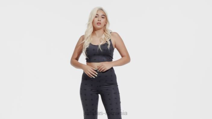 Adidas pantaloni cu imprimeu extensibil gri noapte adidas femei gri de noapte 2JBN23883