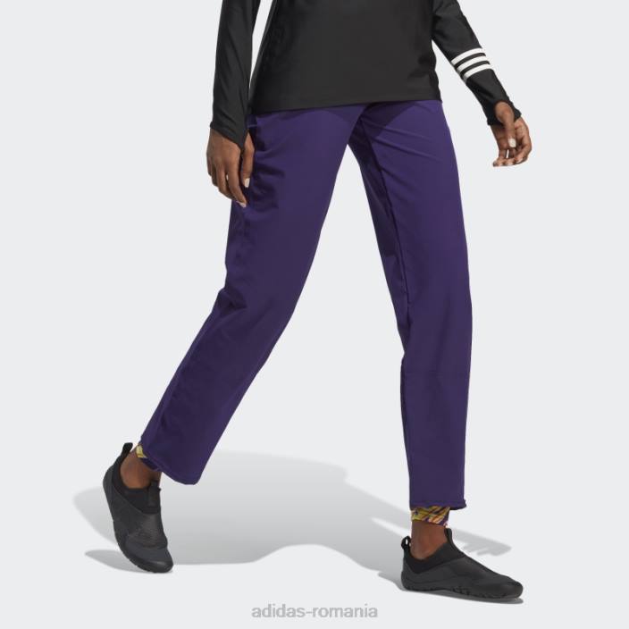 Adidas pantaloni cu imprimeu positivisea violet inchis adidas femei violet închis/albastru 2JBN23946