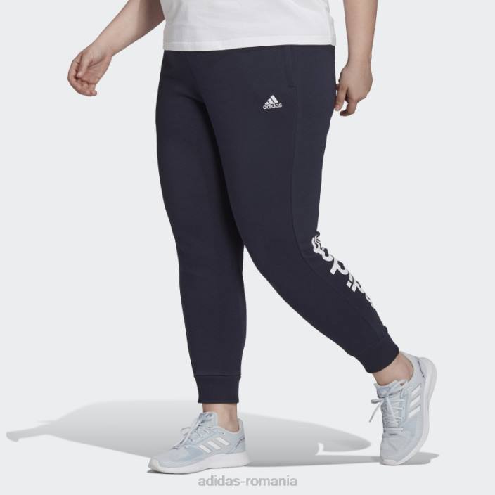 Adidas pantaloni cu sigla French Terry (mărime plus) cerneală femei cerneală/alb 2JBN23234