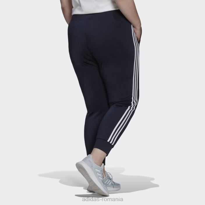 Adidas pantaloni de antrenament subțiri, conici, cu trei dungi pentru încălzire ink essentials (mărime plus) femei cerneală 2JBN23362