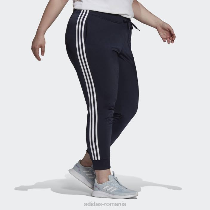 Adidas pantaloni de antrenament subțiri, conici, cu trei dungi pentru încălzire ink essentials (mărime plus) femei cerneală 2JBN23362