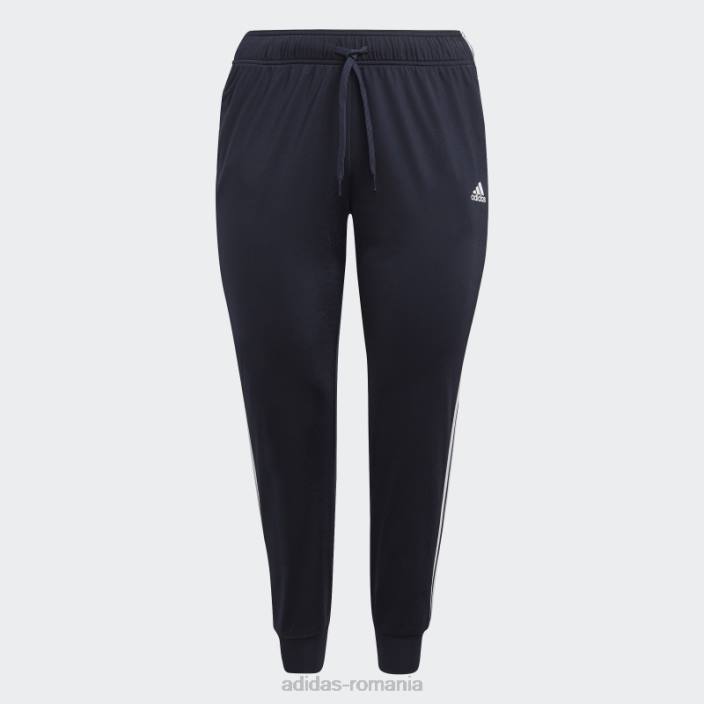 Adidas pantaloni de antrenament subțiri, conici, cu trei dungi pentru încălzire ink essentials (mărime plus) femei cerneală 2JBN23362