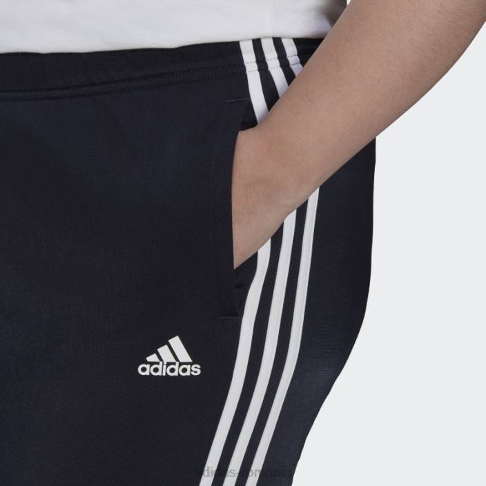 Adidas pantaloni de antrenament subțiri, conici, cu trei dungi pentru încălzire ink essentials (mărime plus) femei cerneală 2JBN23362