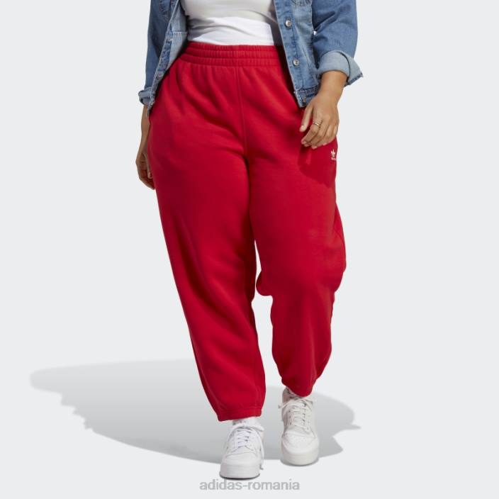 Adidas pantaloni de jogging fleece essentials (plus size) stacojiu femei stacojiu 2JBN23354