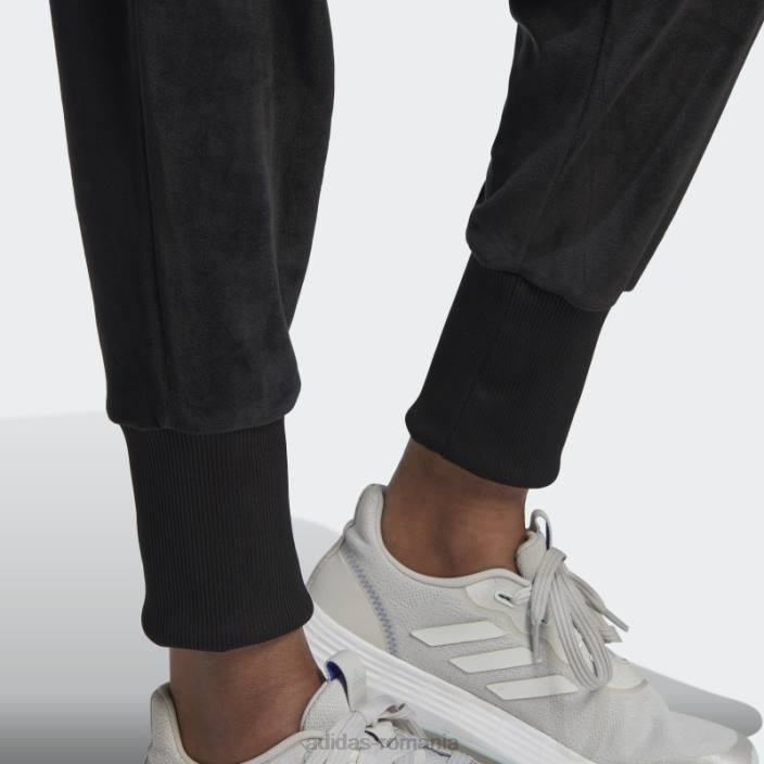 Adidas pantaloni de jogging negri holidayz confortabili din velur adidas femei negru 2JBN23817