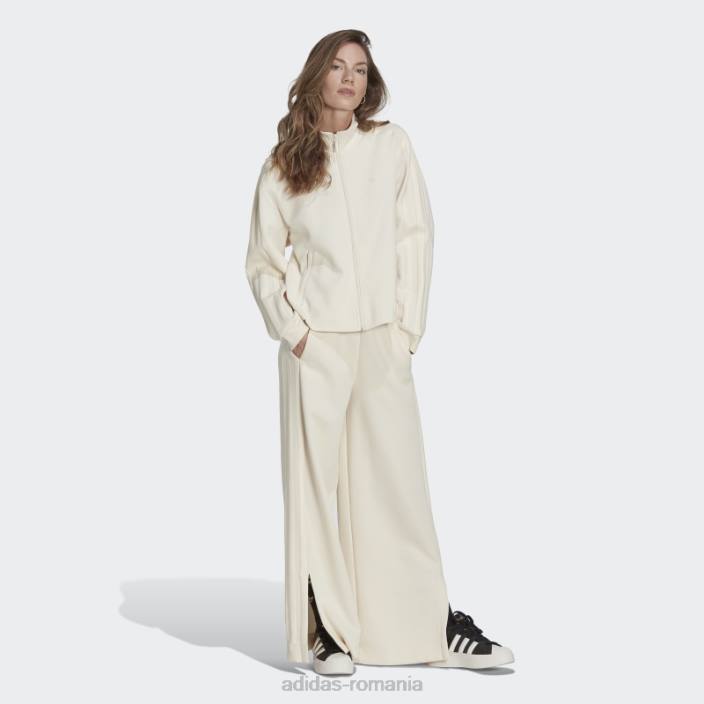 Adidas pantaloni de sport cu dungi groase adicolor contempo albi femei alb 2JBN23833