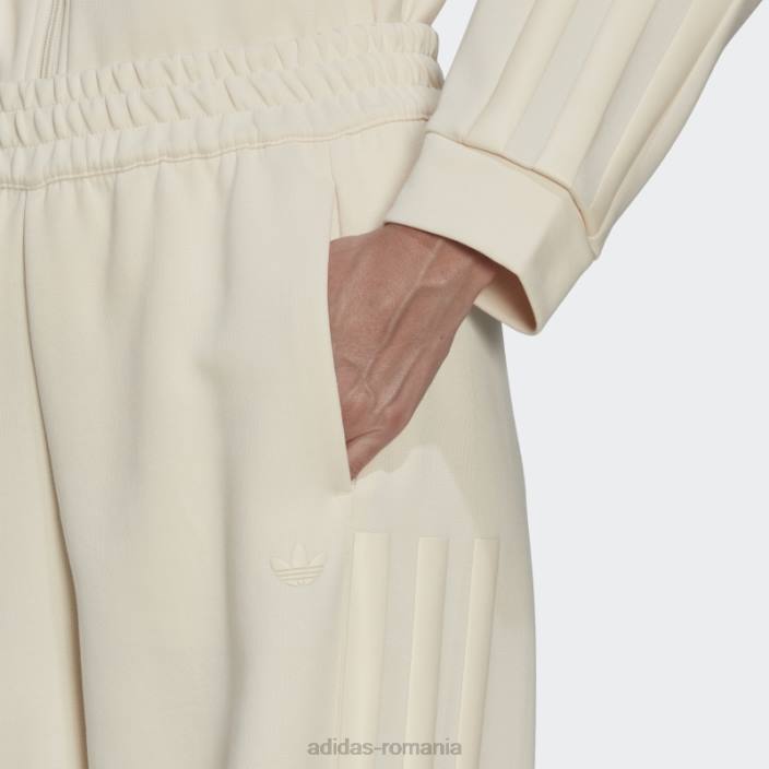 Adidas pantaloni de sport cu dungi groase adicolor contempo albi femei alb 2JBN23833