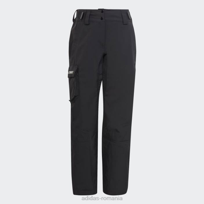 Adidas pantaloni de zapada din nailon post-consum terrex cu 3 straturi negru adidas femei negru 2JBN23952