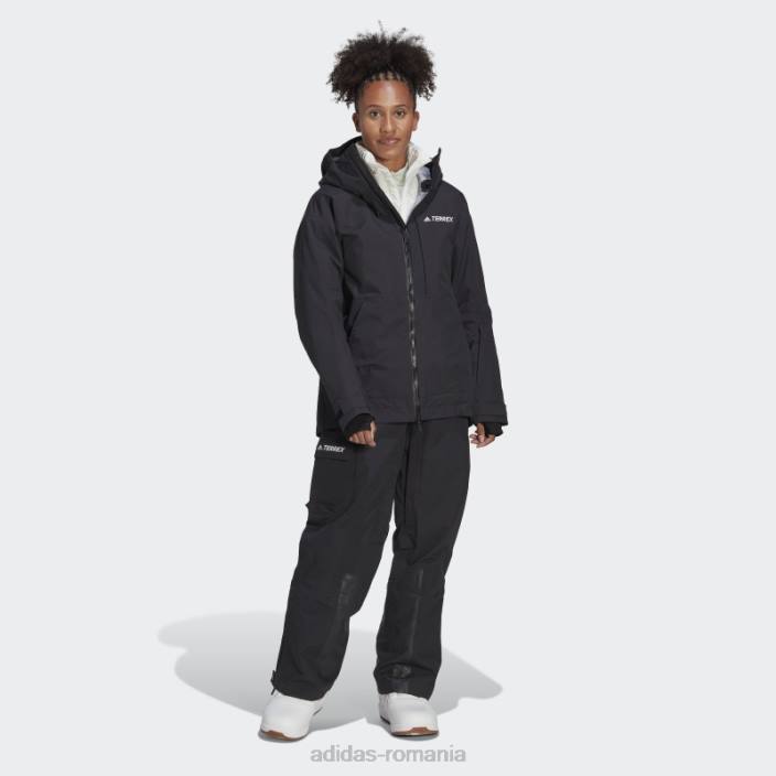 Adidas pantaloni de zapada din nailon post-consum terrex cu 3 straturi negru adidas femei negru 2JBN23952