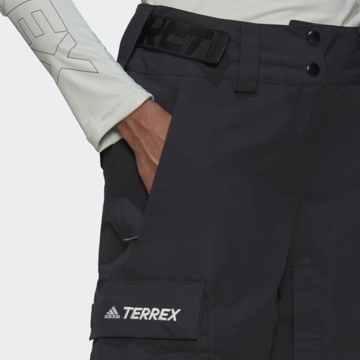 Adidas pantaloni de zapada din nailon post-consum terrex cu 3 straturi negru adidas femei negru 2JBN23952