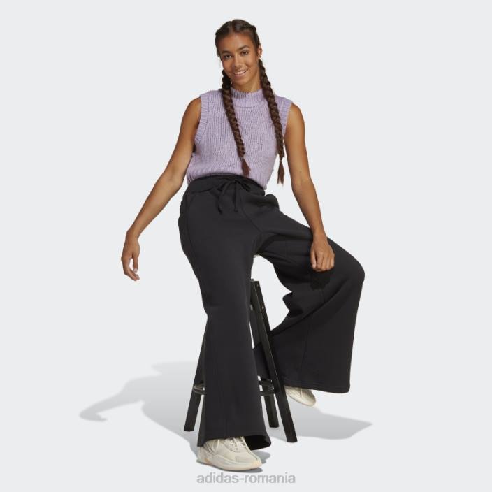 Adidas pantaloni largi din lână lounge negru adidas femei negru 2JBN23985