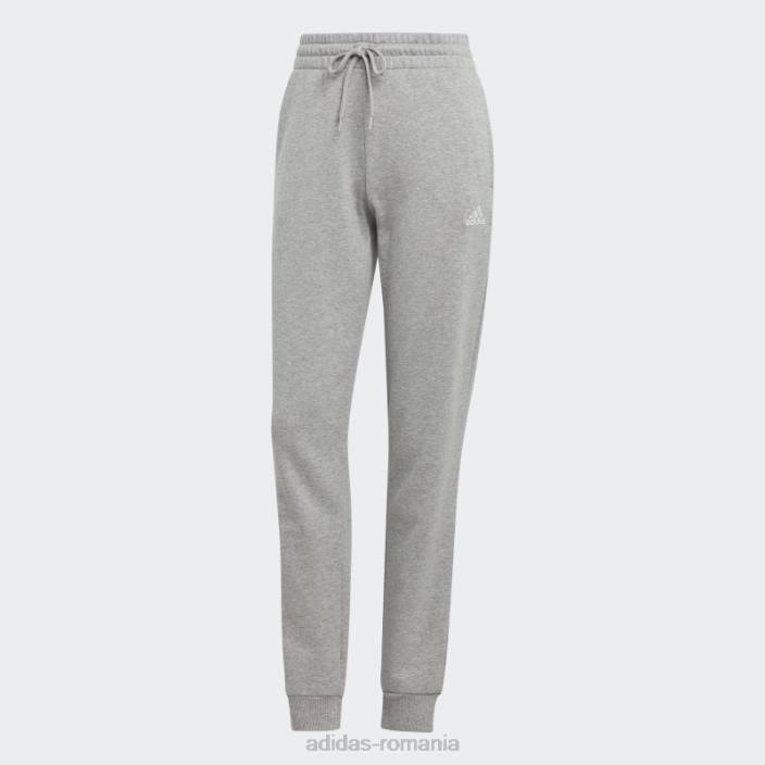 Adidas pantaloni liniari French Terry cu manșete, gri mediu, essentials femei gri mediu/alb 2JBN23849