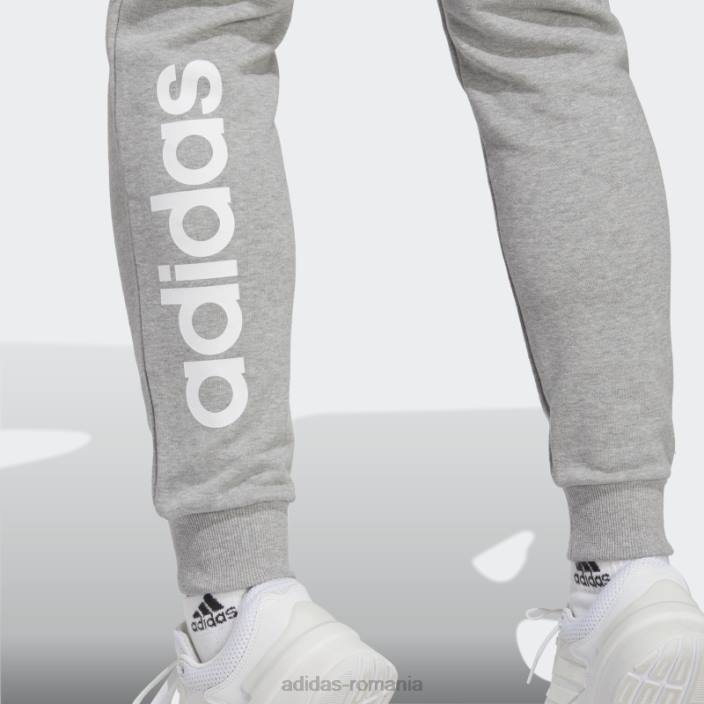Adidas pantaloni liniari French Terry cu manșete, gri mediu, essentials femei gri mediu/alb 2JBN23849