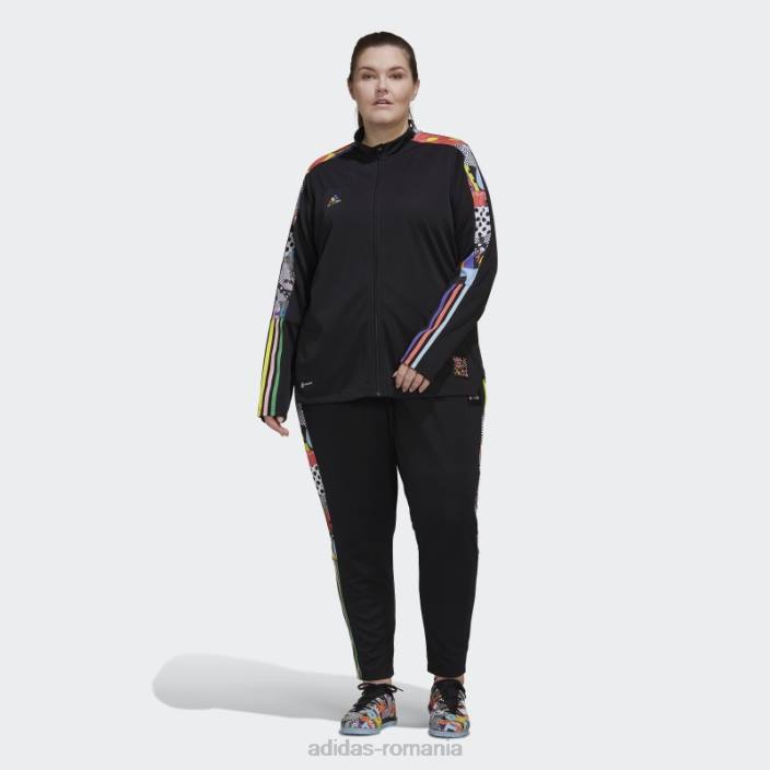 Adidas pantaloni negri tiro pride (plus marime) adidas femei negru/multicolor 2JBN23253