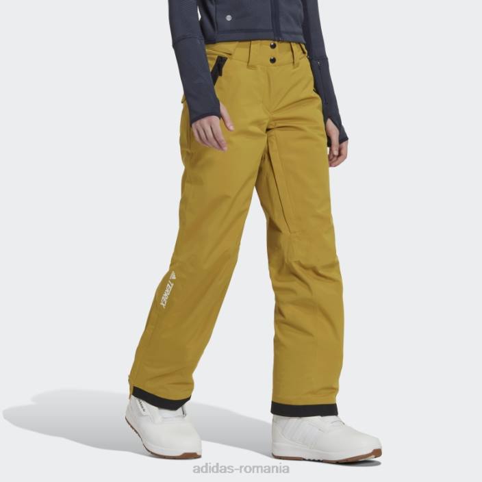 Adidas pantaloni stretch izolati in doua straturi olive resort femei măsline 2JBN23944
